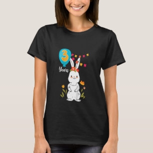 T-shirt Enfants 3e fête d'anniversaire 3 ans Lapin Lapin F