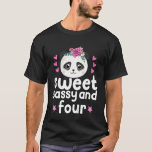 T-shirt Enfants 4 Anniversaire Sweet Sassy Et Sept Cute Un