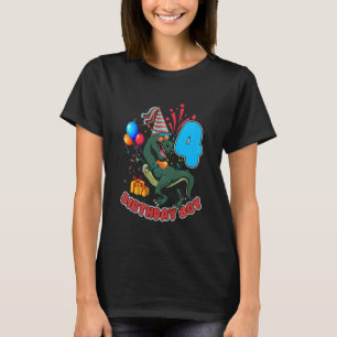 T-shirt Enfants 4 ans 4Anniversaire Garçon Son Dinosaur Re