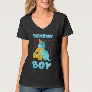 T-shirt Enfants 4 ans Anniversaire Garçon Petit Dinosaure
