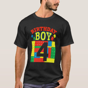T-shirt Enfants 4 ans Boy Brick Builder 4e anniversaire Bl
