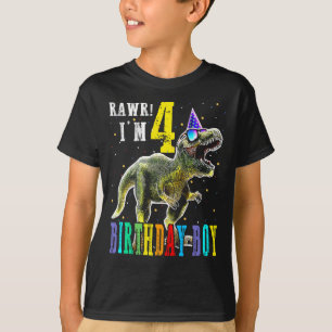 T-shirt Enfants 4 Ans Chemise 4E Anniversaire Garçon T Rex