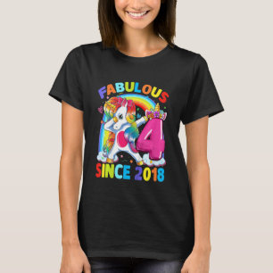 T-shirt Enfants 4 ans Dabbing Unicorn 4e anniversaire fill