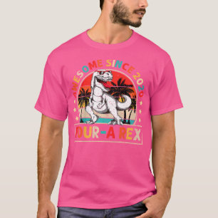 T-shirt Enfants 4 Ans Dinosaure 4E Anniversaire T Rex Dino