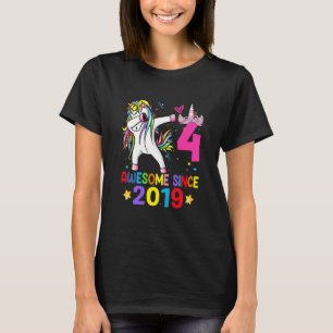 T-shirt Enfants 4 ans licorne Dabbing 4th Birthday Girl