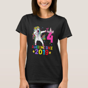 T-shirt Enfants 4 ans licorne Dabbing 4th Birthday Girl
