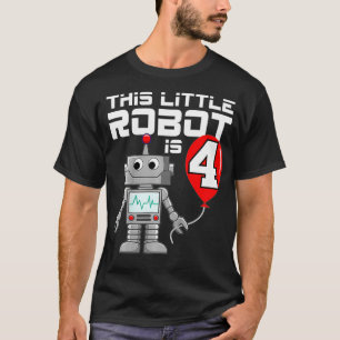 T-shirt Enfants 4 ans Robot Anniversaire Robots Science Ro