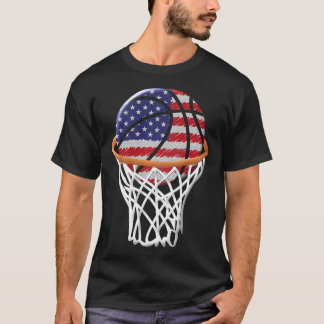 T-shirt Enfants 4 juillet basket-ball USA Drapeau Enfants 