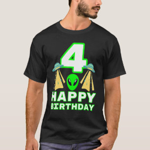 T-shirt Enfants 4e anniversaire Alien 4 ans Garçon ou fill