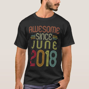 T-shirt Enfants 4e anniversaire Awesome depuis juin 2018 4