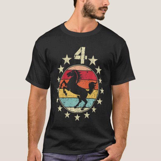 T-shirt Enfants 4e anniversaire Cheval 4e anniversaire 4 a (Devant)