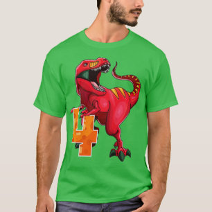T-shirt Enfants 4e anniversaire Dino T Rex 4 ans Dinosaur