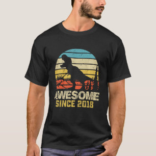 T-shirt Enfants 4e anniversaire Dinosaur Rex Awesome 2018