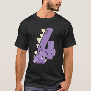 T-shirt Enfants 4e anniversaire Dinosaur Thème préhistoriq