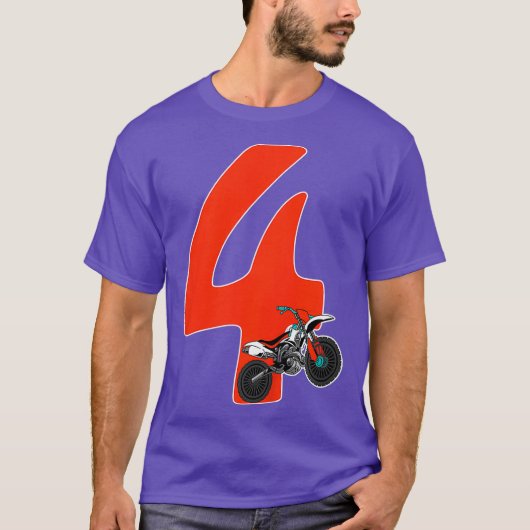 T-shirt Enfants 4e anniversaire Dirt Bike 4 ans MX (Devant)