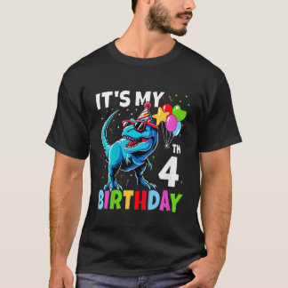 T-shirt Enfants 4e anniversaire garçon 4ans quatre ans Din