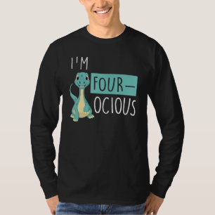 T-shirt Enfants 4e anniversaire Quatre Dinosaures soirée 4