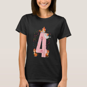 T-shirt Enfants 4e Chat Anniversaire Fête 4 ans Vieux Kitt