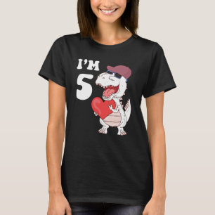 T-shirt Enfants 5 ans 5e Anniversaire Dinosaure I'm 5 Rex