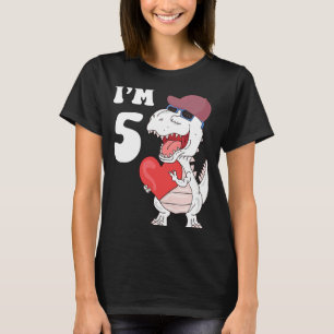 T-shirt Enfants 5 ans 5e Anniversaire Dinosaure I'm 5 Rex