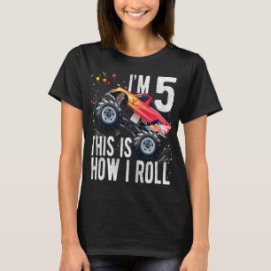 T-shirt Enfants 5 ans 5e anniversaire Garçon Monster Camio