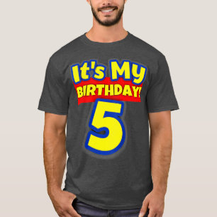 T-shirt Enfants 5 ans 5e anniversaire Garçons et filles C'