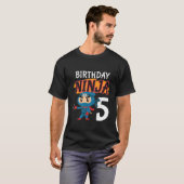 T-shirt Enfants 5 Ans 5E Ninja Anniversaire Jeu de garçons (Devant entier)