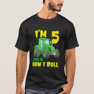 T-shirt Enfants 5 ans Anniversaire Garçon Tracteur 5E B