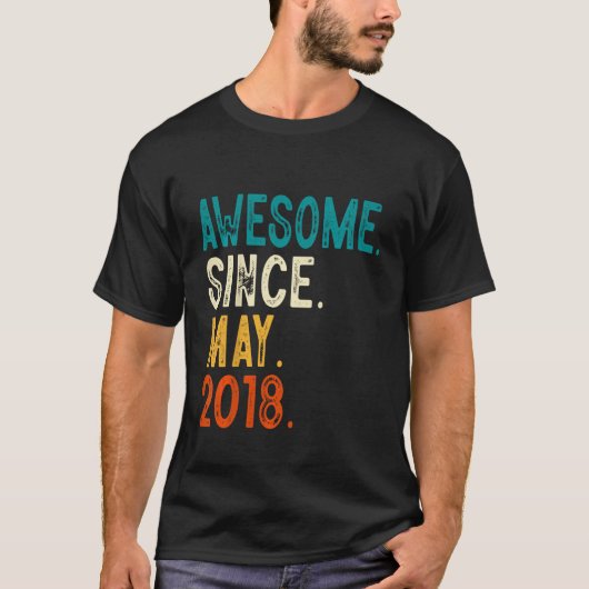 T-shirt Enfants 5 ans Awesome depuis mai 2018 5e anniversa (Devant)