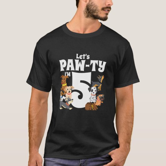 T-shirt Enfants 5 ans Chien Chien Chien Chien Chien Annive (Devant)