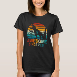 T-shirt Enfants 5 ans Dinosaur Awesome depuis 2017 5e Bi