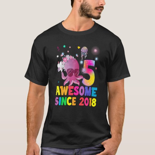T-shirt Enfants 5 ans fille garçon 5e anniversaire Petit O (Devant)