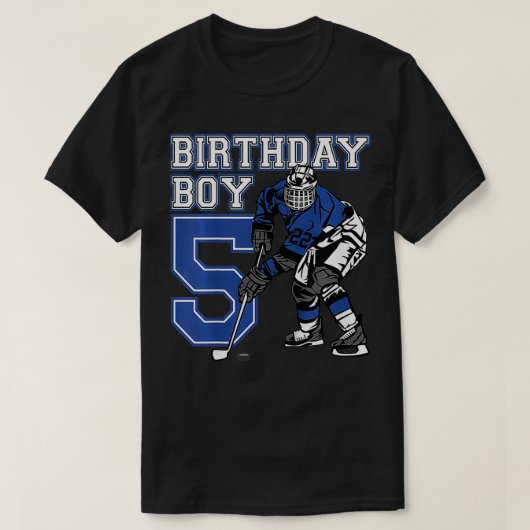 T-shirt Enfants 5 ans Hockey sur glace Thème Anniversaire  (Design devant)