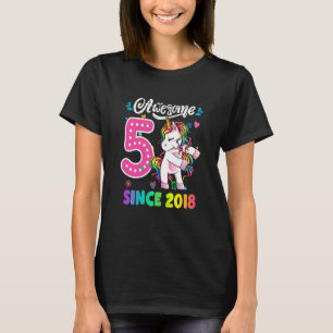 T-shirt Enfants 5 ans licorne Dabbing 5e anniversaire Gir