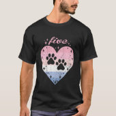 T-shirt Enfants 5 ans mignonne chien paw Anniversaire fill (Devant)