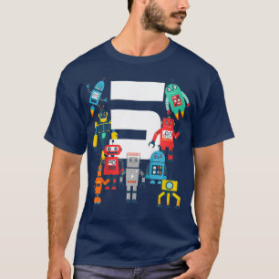 T-shirt Enfants 5 ans Robot Anniversaire Robots Science