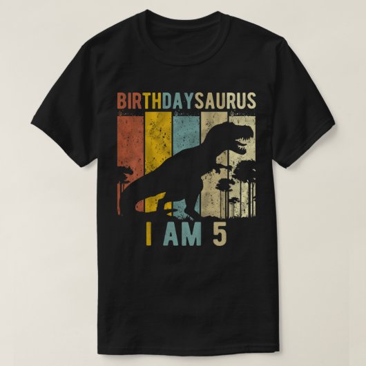 T-shirt Enfants 5e anniversaire Dinosaur T Rex 5 ans (Design devant)