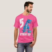 T-shirt Enfants 5E Anniversaire Dinosaur T Rex Pour 5 Ans (Devant entier)