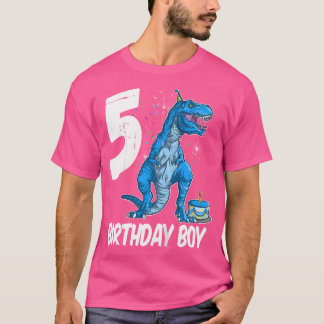 T-shirt Enfants 5E Anniversaire Dinosaur T Rex Pour 5 Ans