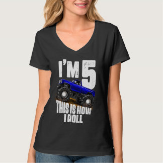 T-shirt Enfants 5e anniversaire Garçon Monster Camion Règl