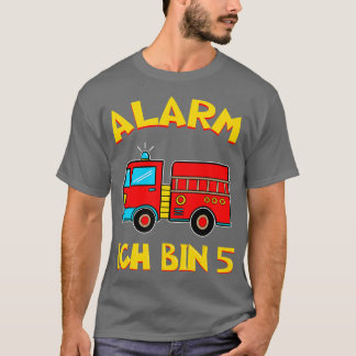 T-shirt Enfants 5e anniversaire Moteur d'incendie Garçons 