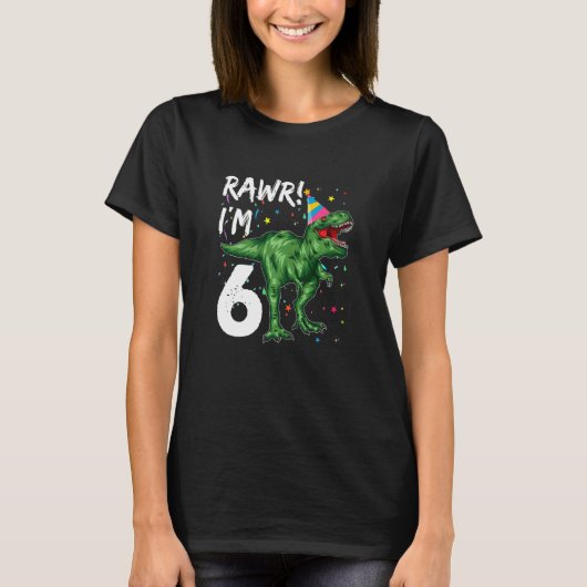 T-shirt Enfants 6 ans Dinosaur Rex 6e anniversaire Dino Bo (Devant)