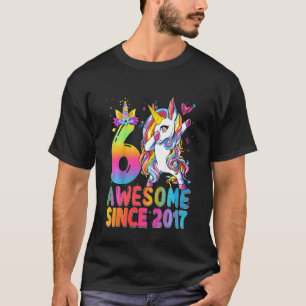 T-shirt Enfants 6 Ans Filles Dabbing Unicorne Awesome Sinc