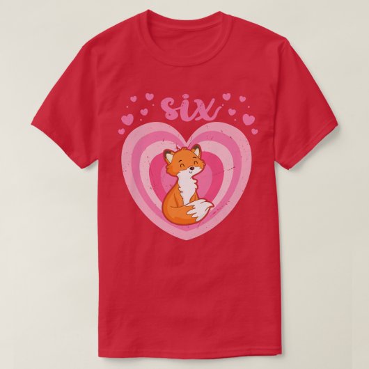 T-shirt Enfants 6 ans Mignonne Fox Anniversaire Fille 6e B (Design devant)