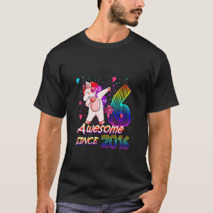 T-shirt Enfants 6 Ans Unicorne Flossant 6E Anniversaire Gi
