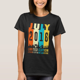 T-shirt Enfants 6 Fabriqué En Juillet 2016 6e Anniversaire