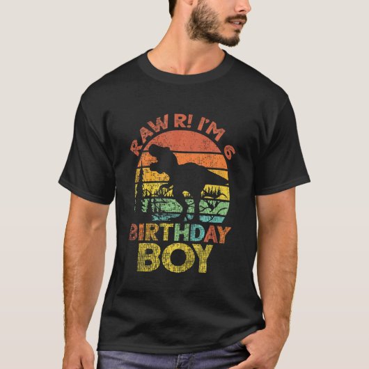 T-shirt Enfants 6e anniversaire Dinosaur Rawr Im 6 Rex 6 A (Devant)