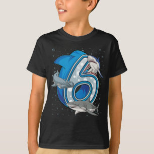 T-shirt Enfants 6e anniversaire Garçons Requin 6 ans Vieux