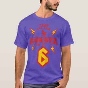 T-shirt Enfants 6e anniversaire Garçons Rockstar Rock Musi