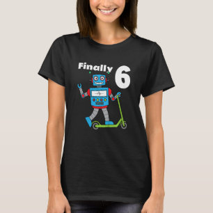 T-shirt Enfants 6e fête d'anniversaire 6 ans Robot Scooter